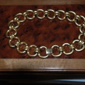 Edwin Pearl Heavy Brushed Gold Tone Choker